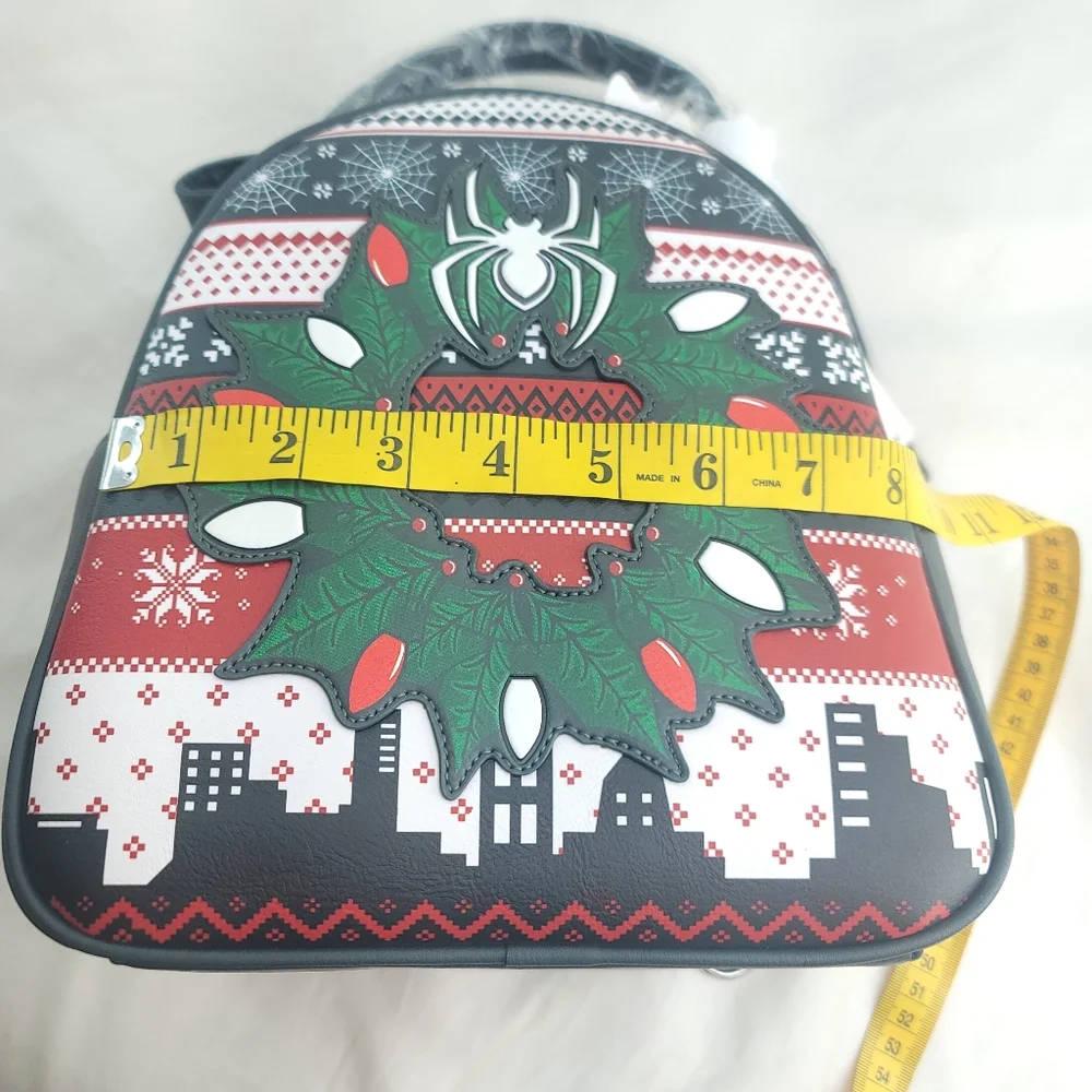 Marvel SpiderMan Glow-n-Dark Christmas Sweater Mini Backpack NWT